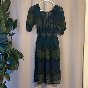 MOSSIMO Sheer Black Dress w/ Circle Print XS